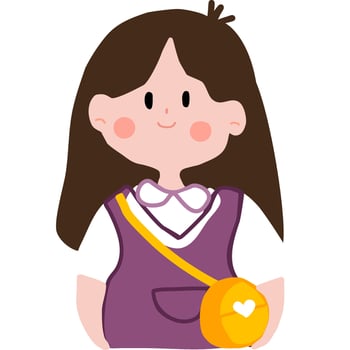 Girl cartoon on icon style. vector
