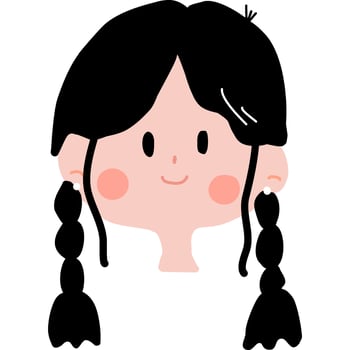 Girl cartoon on icon style. vector