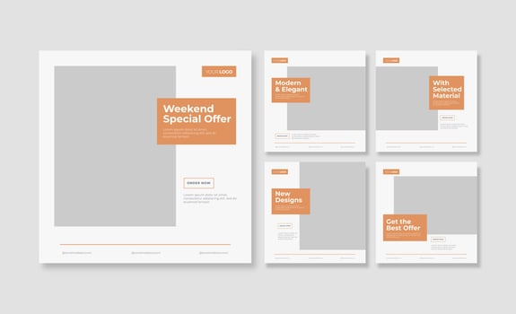 Minimalist apartment social media post template vector