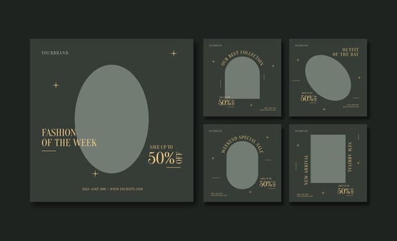 Fashion sale promotion social media post template vector