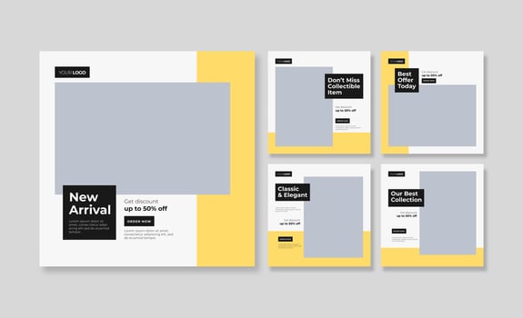 Elegant promotion social media post template vector