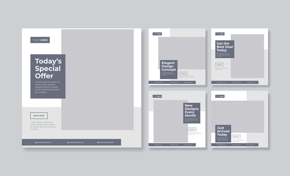 Elegant and minimalist real estate social media post template vector