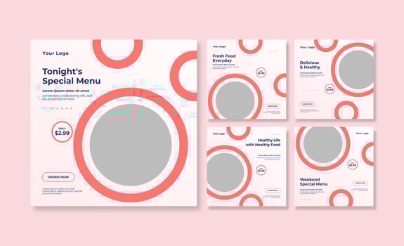Food promotional social media post template vector
