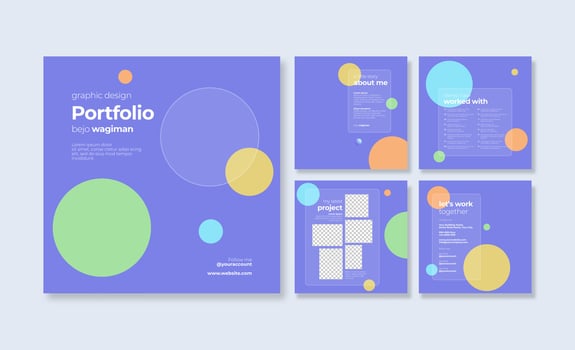 Modern portfolio social media post template vector