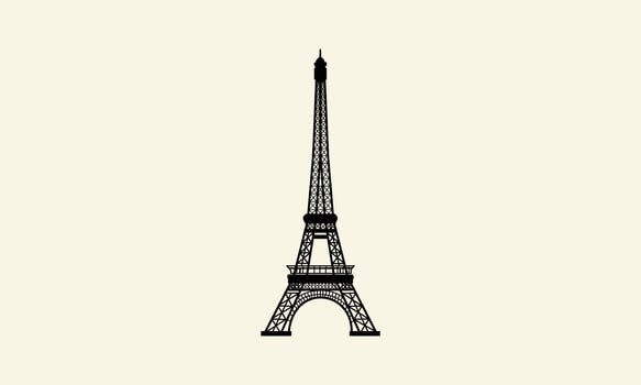 line art Eiffel tower logo vector