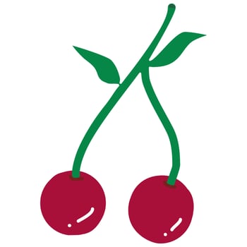 Cherry cartoon in icon style. vector