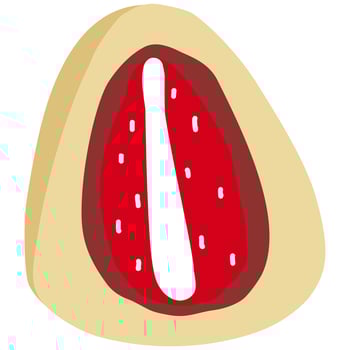 Daifuku strawberry cartoon in icon style vector