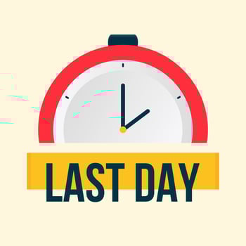 last day banner vector with timer