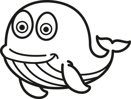 illustration black and white whale vector