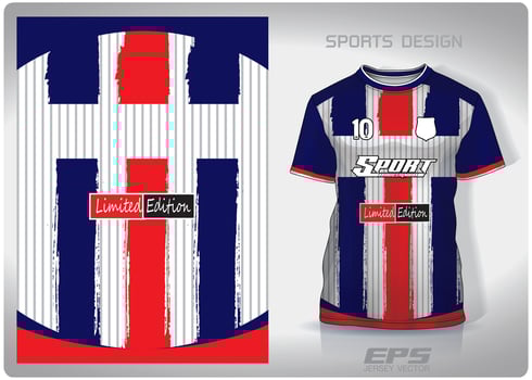 Vector sports shirt background image.Straight lines stained red blue pattern design, illustration, textile background for sports t-shirt, football jersey shirt