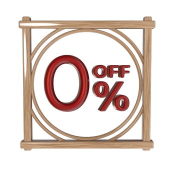 0 percent off with frame 3D render png