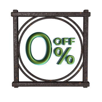 0 percent off with frame 3D render png
