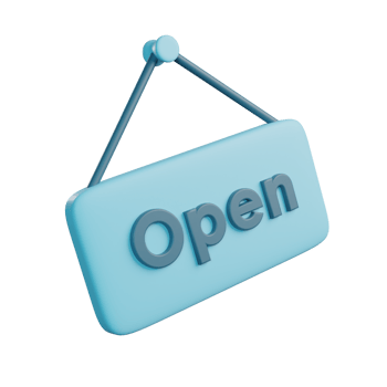 3D Illustration of Open Sign png