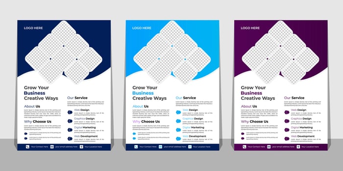 Business Flyer Template with Mockup Pro Vector