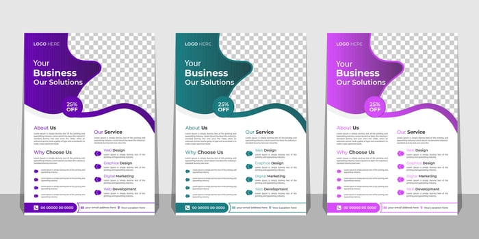 Business Flyer Template with Mockup Free Vector