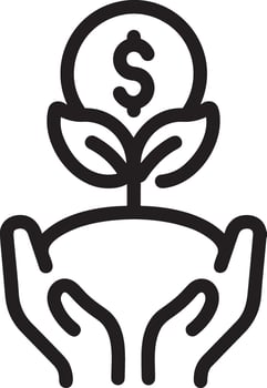Growth business icon symbol vector image. Illustration of the progress outline infographic strategy  development design image