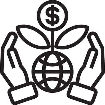 Growth business icon symbol vector image. Illustration of the progress outline infographic strategy  development design image