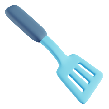 3D Illustration of Blue Spatula png