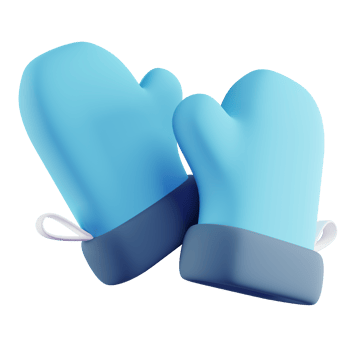 3D Illustration of Blue Kitchen Gloves png