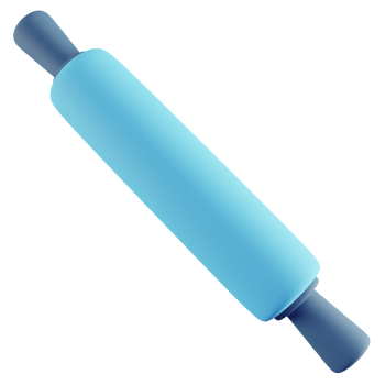 3D Illustration of Blue Rolling Pin png