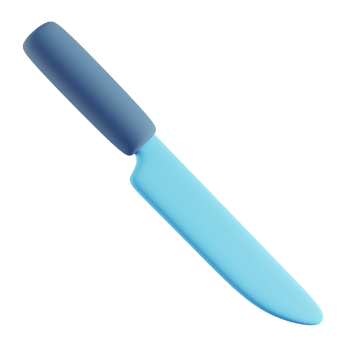 3D Illustration of Blue Knife png