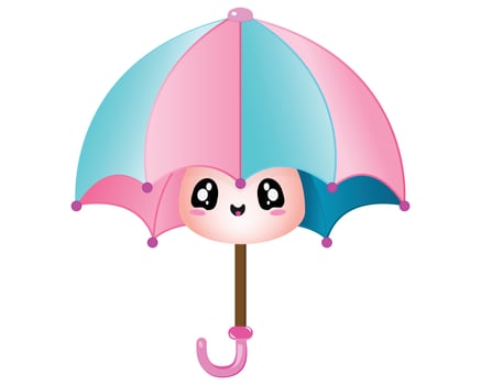 Kawai Umbrella Illustration vector