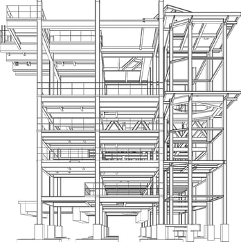 3D illustration of industrial building vector