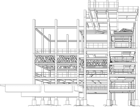 3D illustration of industrial building vector