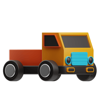 Procurement management Cargo Truck illustration 3d png