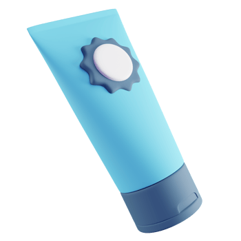 3D Illustration of Blue Sunblock png
