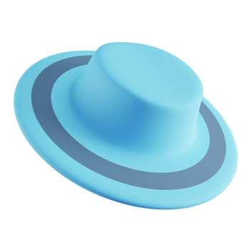 3D Illustration of Blue Hat png