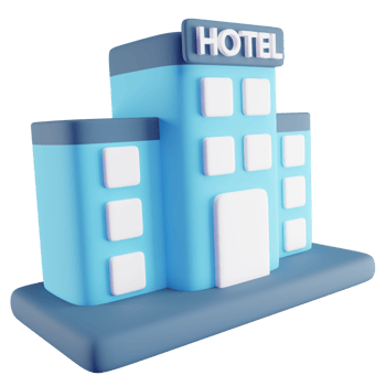 3D Illustration of Blue Hotel png