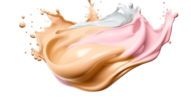 Close-Up of Liquid Foundation Splash in Fresh Soft Pastel Colors png transparent background