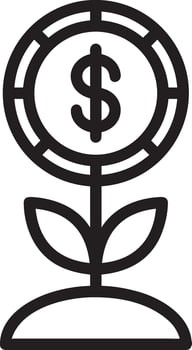 Growth business icon symbol vector image. Illustration of the progress outline infographic strategy  development design image