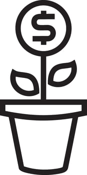 Growth business icon symbol vector image. Illustration of the progress outline infographic strategy  development design image