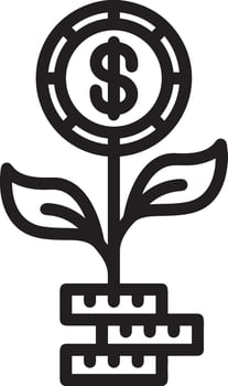 Growth business icon symbol vector image. Illustration of the progress outline infographic strategy  development design image