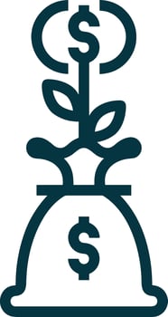 Growth business icon symbol vector image. Illustration of the progress outline infographic strategy  development design image