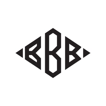 Logo B Rhombus Extended Monogram 3 Letters Alphabet Font Logo Logotype Embroidery vector