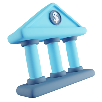 3D Illustration of Blue Bank png