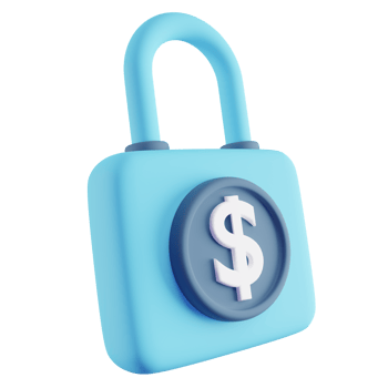 3D Illustration of Blue Finance Security png