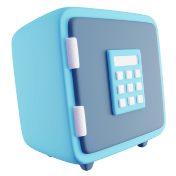 3D Illustration of Blue Safe Box png
