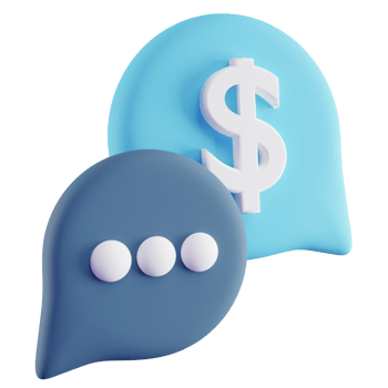 3D Illustration of Blue Finance Chat png
