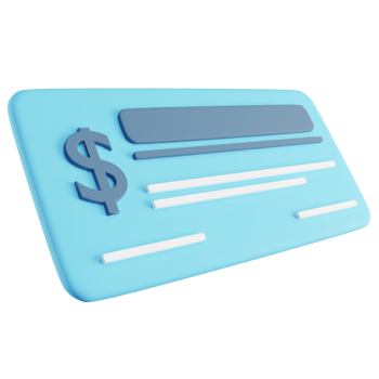 3D Illustration of Blue Cheque png