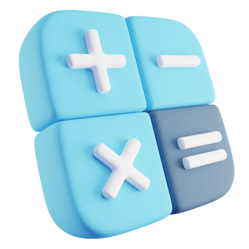 3D Illustration of Blue Calculation png