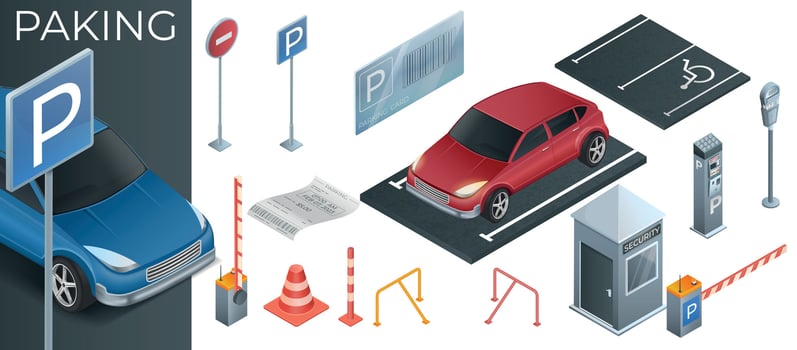 Parking Realistic Composition vector