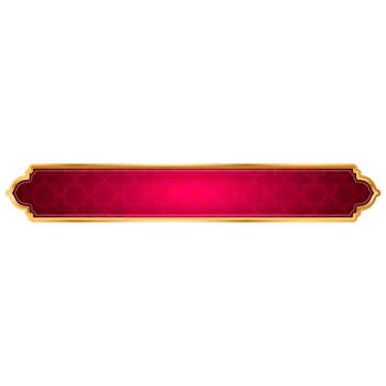 Luxury golden red islamic royal title frame arabic style text box banner clipart png