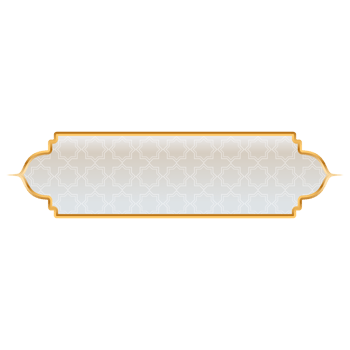 Luxury white golden set arabic islamic banner title frame text box in transparent background png