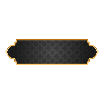 Luxury golden set arabic islamic banner title frame text box in transparent background png
