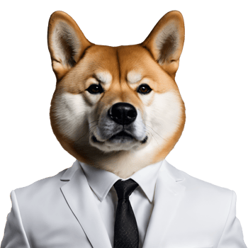 Portrait of Humanoid Anthropomorphic Shiba Inu Dog Wearing White Business Suit Isolated Transparent Generative AI png