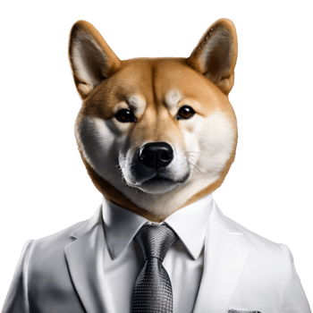 Portrait of Humanoid Anthropomorphic Shiba Inu Dog Wearing White Business Suit Isolated Transparent Generative AI png